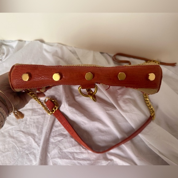 Rebecca Minkoff Straw M.A.C. Bombe Purse in Coral - Picture 7 of 9